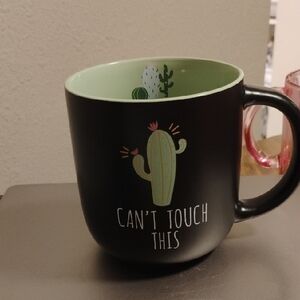 Cactus Design Black Mug